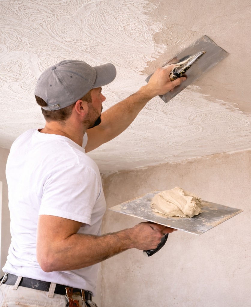 J Kershaw Plastering, Hertfordshire. Services: Ceilings & Artex Covering. Modernise old ceilings by skimming over artex and leaving a fresh, flat finish.